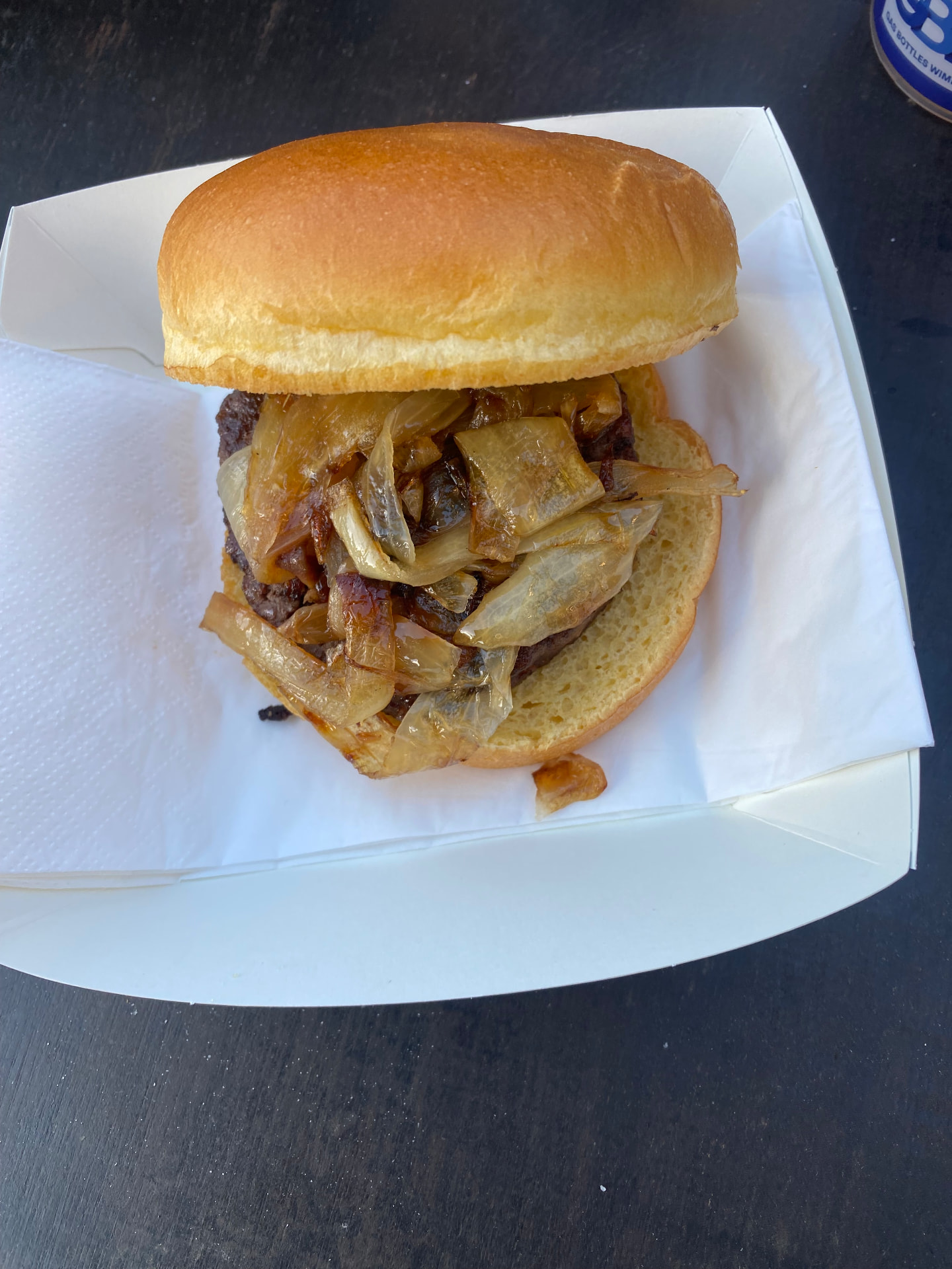 Plain beef burger at Prince George's Playing Fields, Grand Drive, Raynes Park