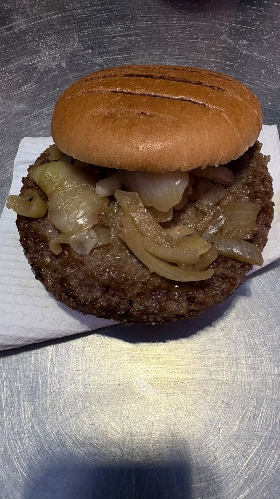 Quarter pounder burger, plain at Mangata Developments Stadium Meadow Park, Borehamwood